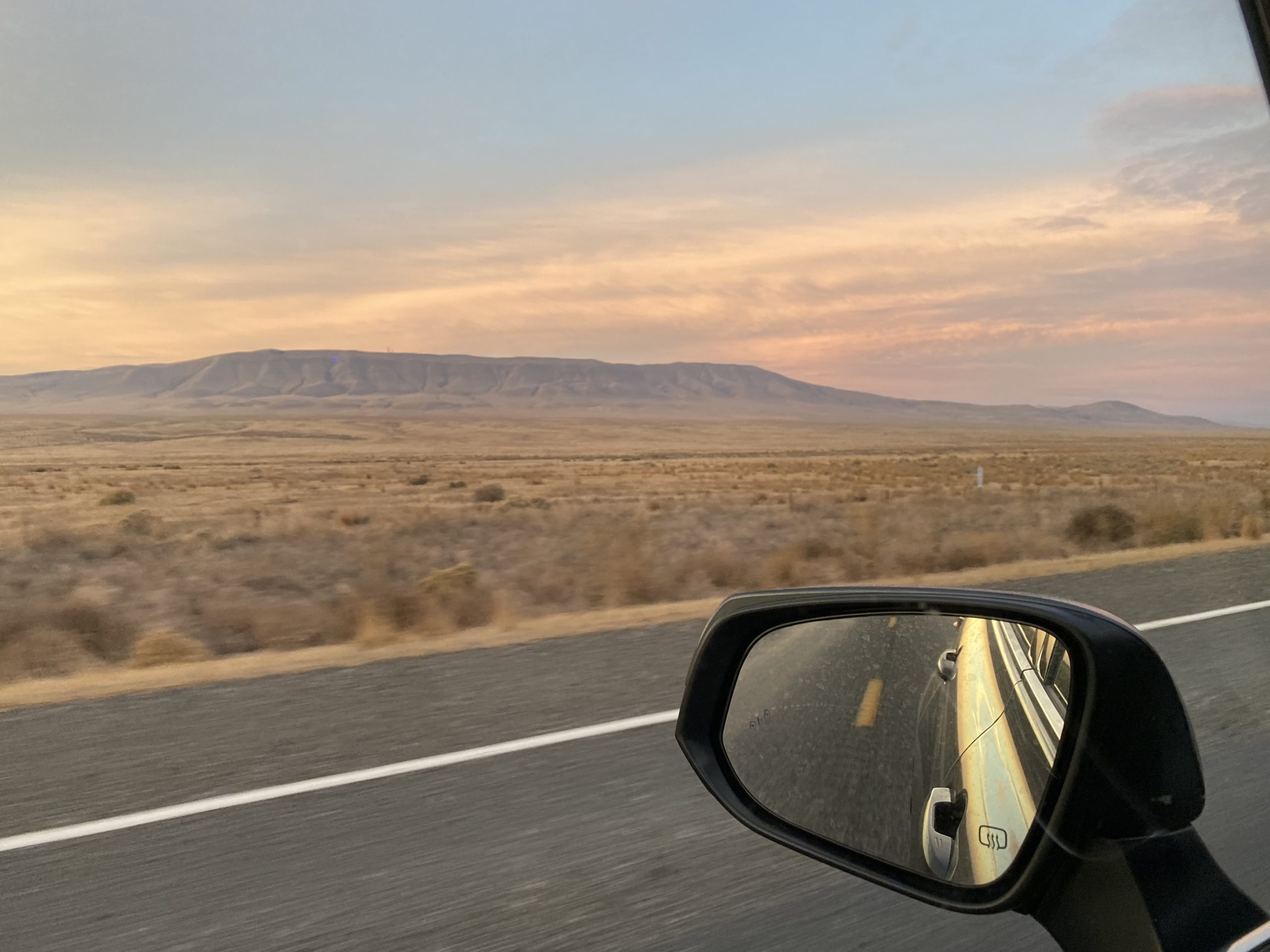 Anna King saw five sunrises, like this one over Rattlesnake Mountain north of Richland, Washington, on her five-day journey to listen to voters in eastern Washington and Oregon. CREDIT: Anna King/N3