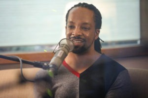 Photo of Jericho Brown from a recording of Traverse Talks with Sueann Ramella