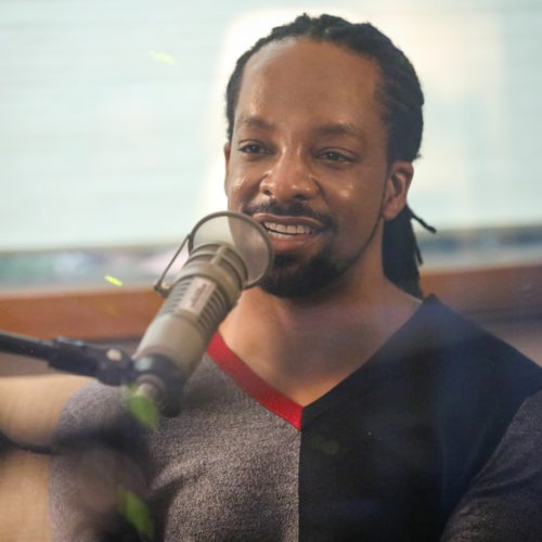 Photo of Jericho Brown from a recording of Traverse Talks with Sueann Ramella