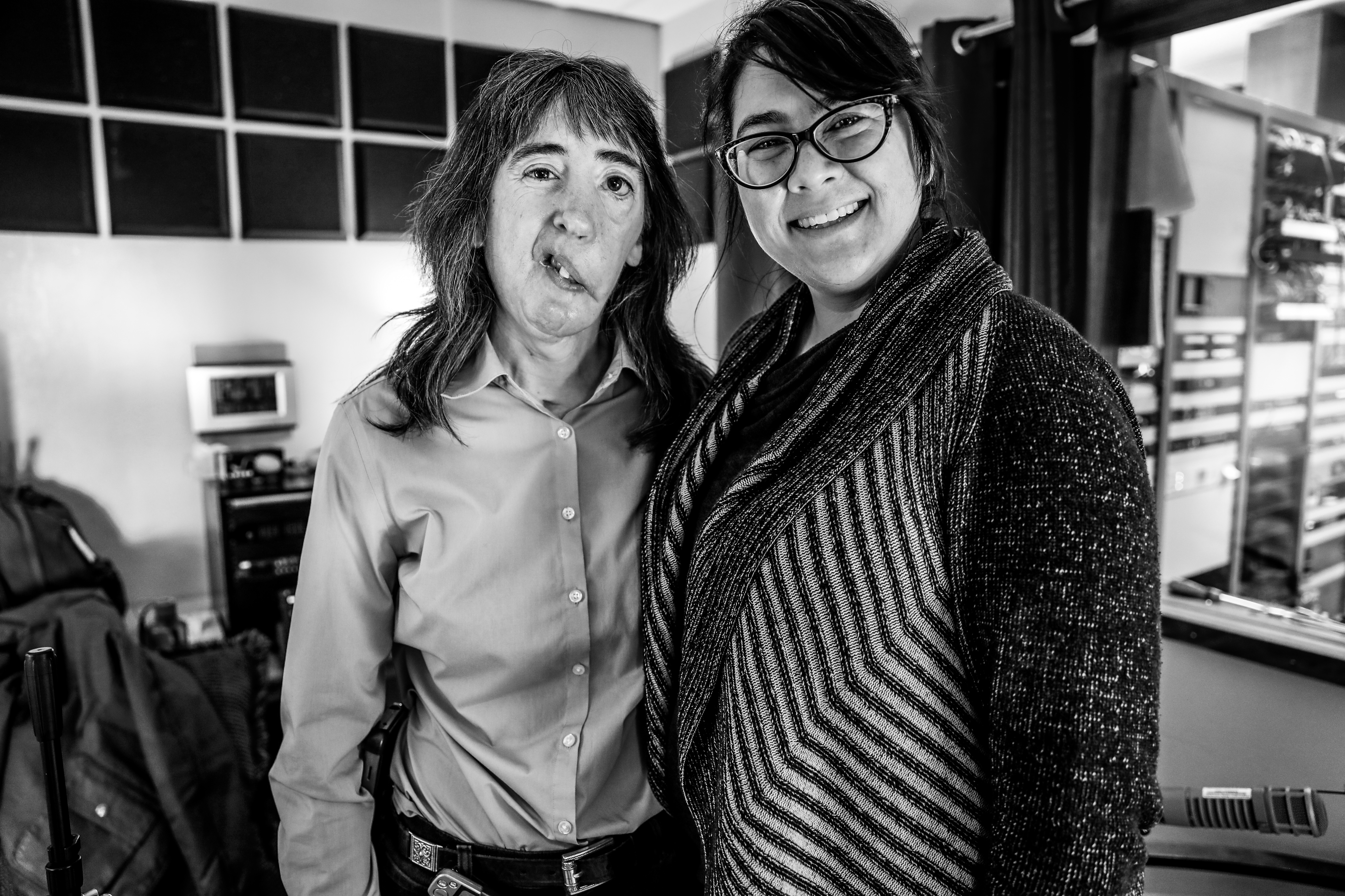 Dawn Shaw and Sueann Ramella after the recording of Traverse Talks with Sueann Ramella