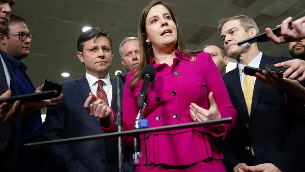 Rep. Elise Stefanik, R-N.Y., took it upon herself to help boost women's numbers in a party dominated by white men. CREDIT: Jacquelyn Martin/AP