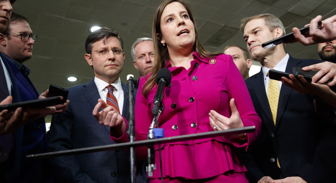 Rep. Elise Stefanik, R-N.Y., took it upon herself to help boost women's numbers in a party dominated by white men. CREDIT: Jacquelyn Martin/AP