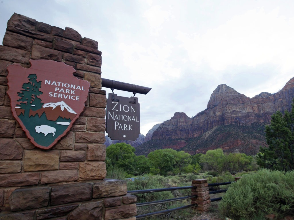 Zion National Park near Springdale, Utah, is one of more than 2,000 federal recreation sites that will be free to visitors on Veterans Day. CREDIT: Rick Bowmer/AP