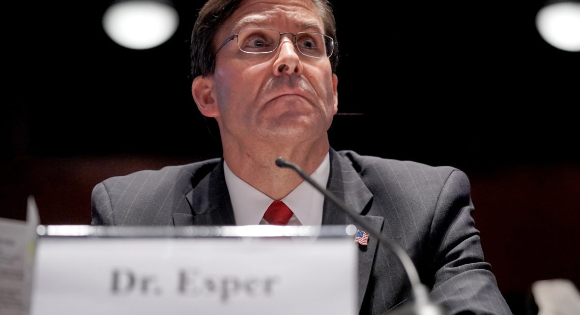 Secretary of Defense Mark Esper testifies during a House Armed Services Committee hearing on July 9, 2020 in Washington, D.C. Pool/Getty Images