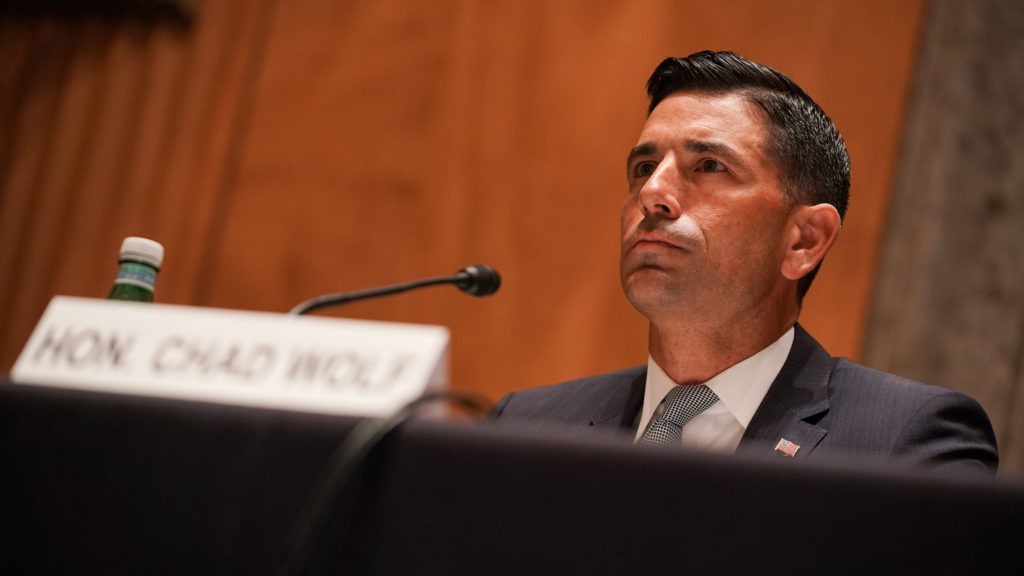Chad Wolf, the acting secretary of homeland security, is pictured on Sept. 23. A federal judge said he was not authorized to issue a July memo limiting the restrictions of DACA recipients. Greg Nash/Pool/Getty Images