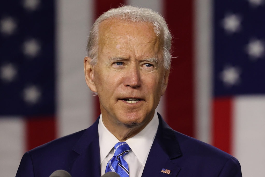 From the moment he launched his campaign, Joe Biden focused on what he called a "battle for the soul of our nation." CREDIT: Chip Somodevilla/Getty Images