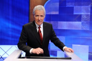 Trebek said he hated to see contestants lose for forgetting to phrase their answers as questions. "I'm there to see that the contestants do as well as they can within the context of the rules," he told Fresh Air's Terry Gross in 1987. Above, Trebek poses on the set in April 2010. CREDIT: Amanda Edwards/Getty Images