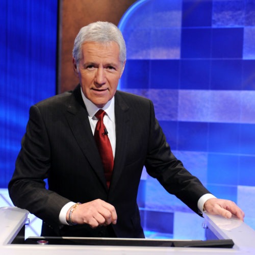 Trebek said he hated to see contestants lose for forgetting to phrase their answers as questions. "I'm there to see that the contestants do as well as they can within the context of the rules," he told Fresh Air's Terry Gross in 1987. Above, Trebek poses on the set in April 2010. CREDIT: Amanda Edwards/Getty Images