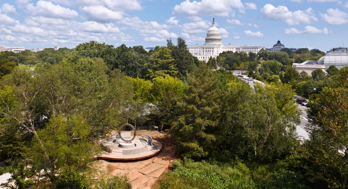 A new monument on the National Mall in Washington, D.C., opens on Veterans Day — the National Native American Veterans Memorial. Alan Karchmer/National Native American Veterans Memorial