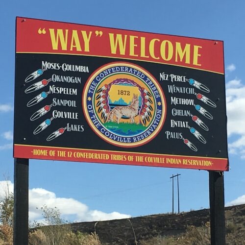 Colville Tribes reservation welcome sign