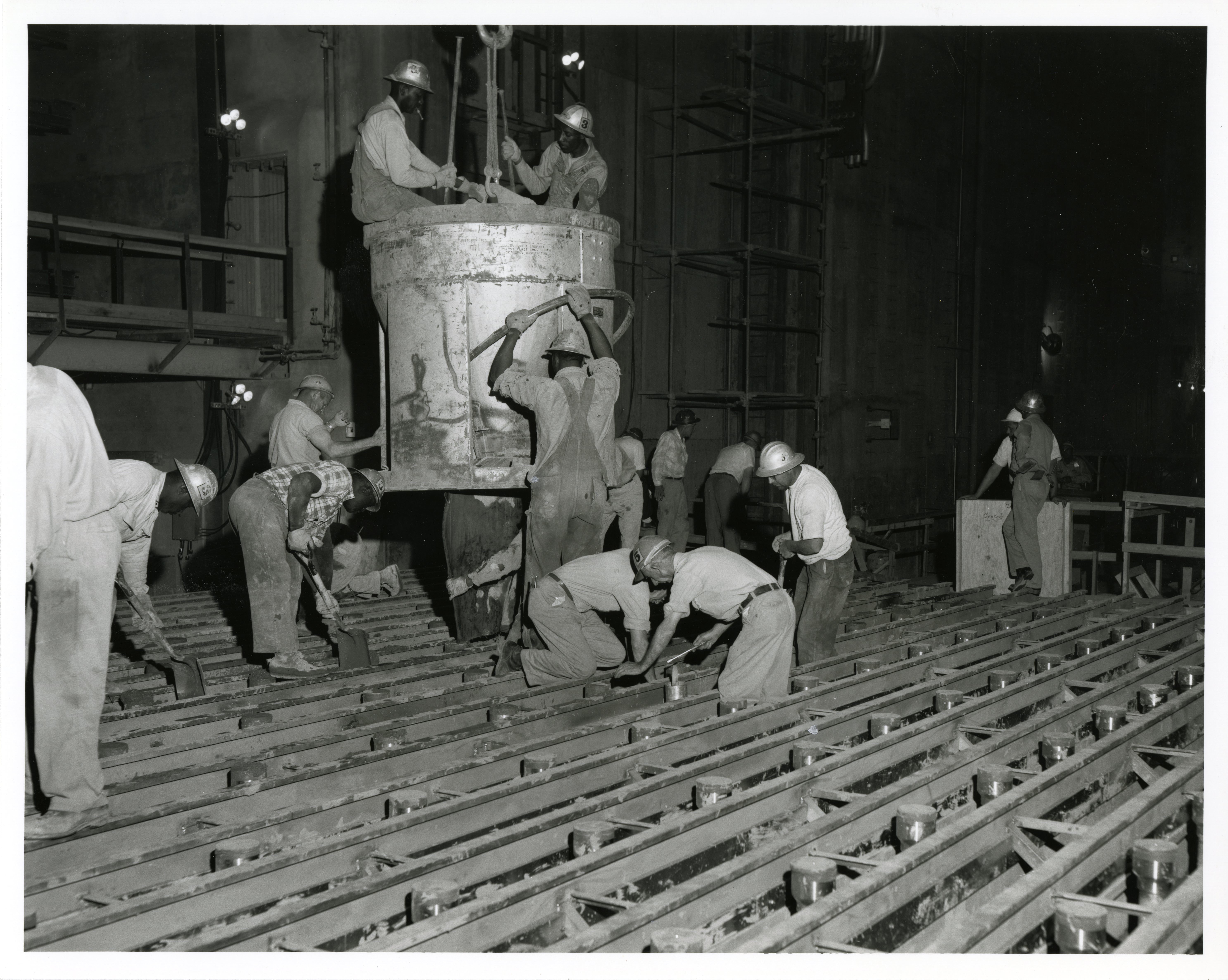 Men, including temporary African Americans, work at Hanford.