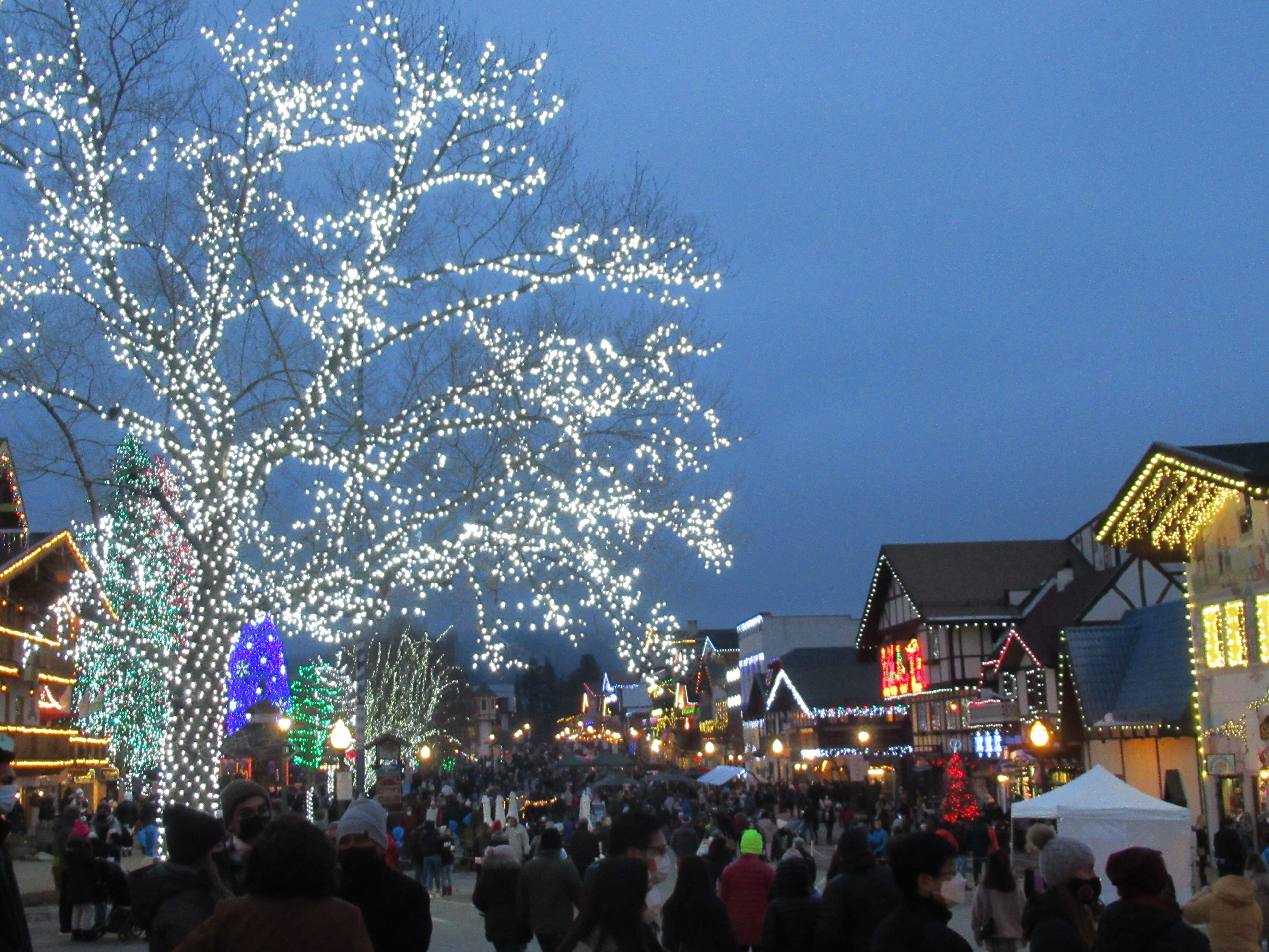 Thousands of visitors have been pouring into Leavenworth despite the absence of the usual year-end festivals, tree lighting ceremony and indoor dining.
