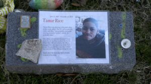 A sign in Cleveland memorializing Tamir Rice