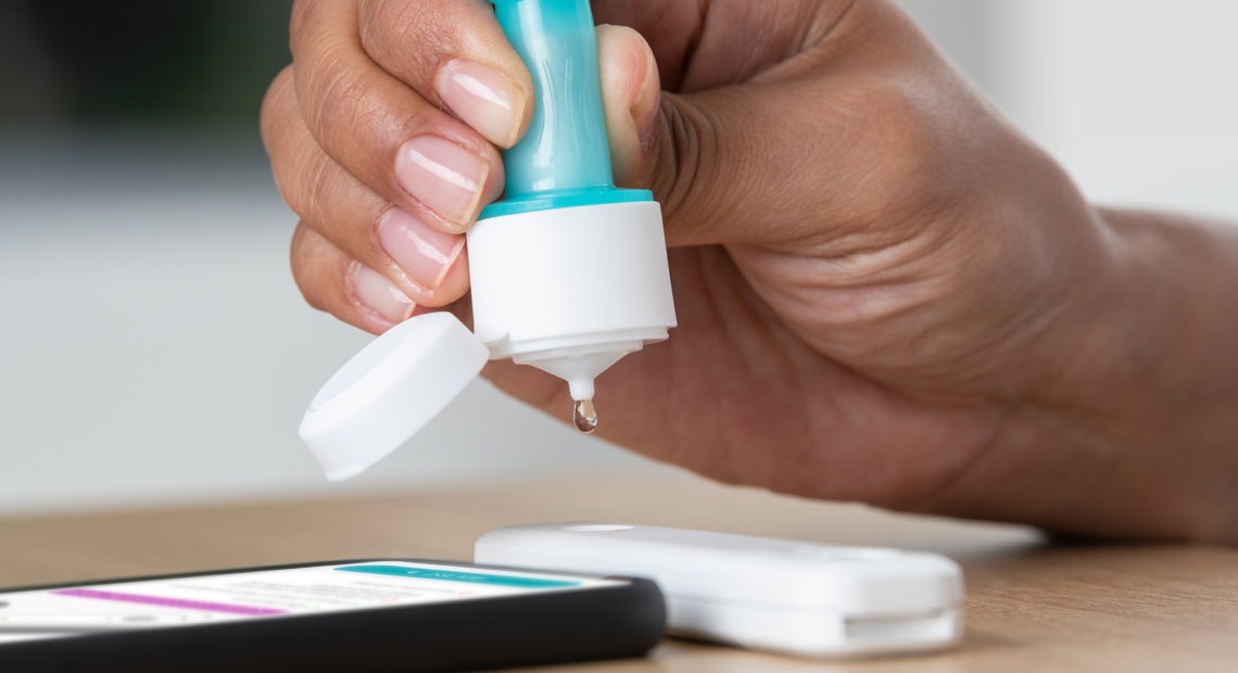 A new at-home test for the coronavirus has been approved by the U.S. Food and Drug Administration. The test will cost about $30 and will be available over-the-counter, according to the company who makes it, Ellume. CREDIT: Ellume Health