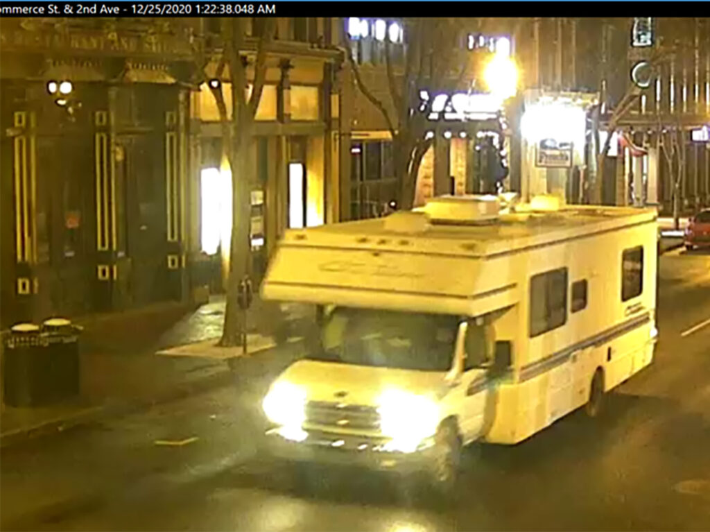 The RV in the Nashville bombing caught on a security camera