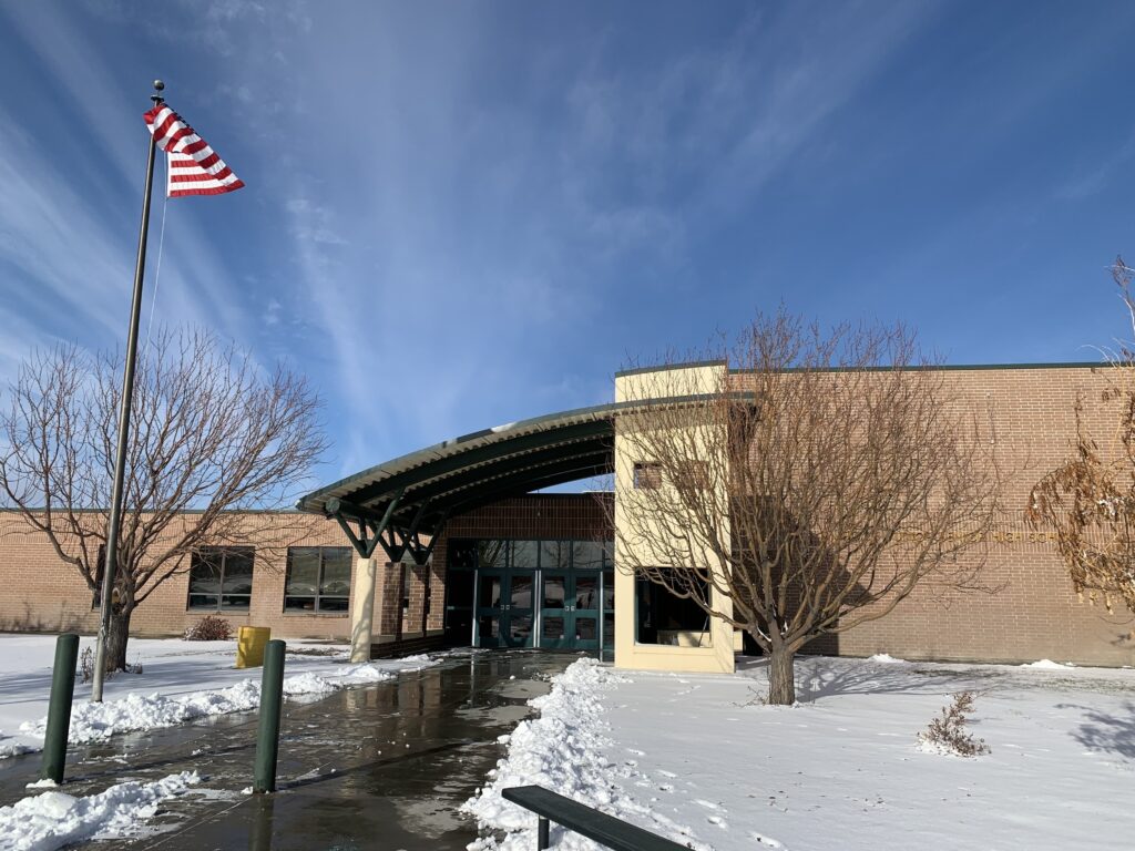 Rimrock Junior/Senior High School in Bruneau, Idaho. Despite recent outbreaks that forced temporary closures, the Bruneau-Grand View school board in Idaho voted down a mask mandate in November. Kirk Siegler/NPR