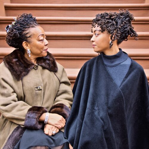 The Stoop Stare Down (Nia & Afiya, Two Generations in Harlem), Jan. 26, 2020, 3:30 p.m., 42 degrees CREDIT: Ruben Natal-San Miguel/Ruben Natal-San Miguel & Postmasters Gallery