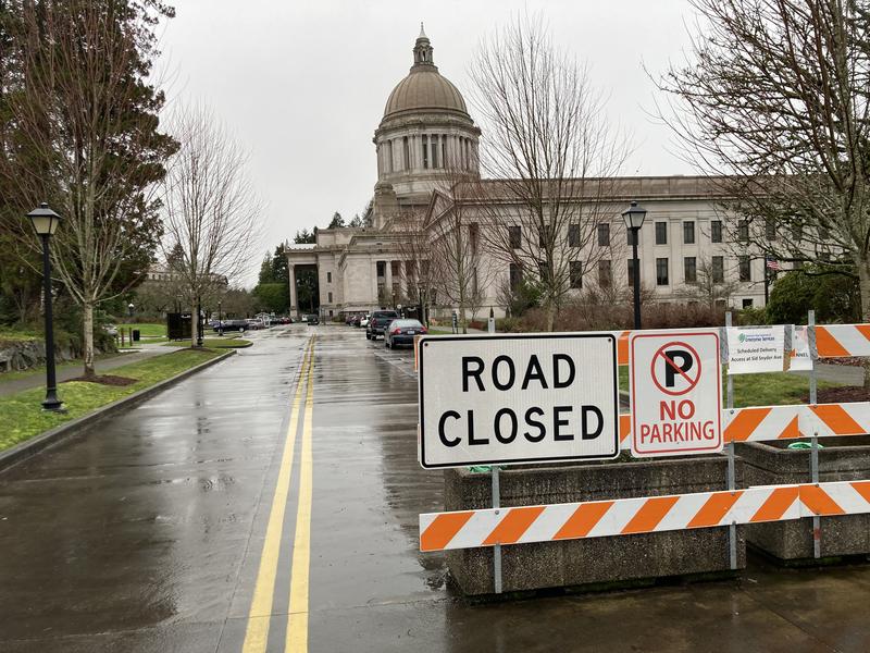 Washington's Capitol building will be closed to the public during the 2021 legislative session because of COVID-19. Most lawmakers will work remotely and public testimony will happen via Zoom. CREDIT: Austin Jenkins/N3