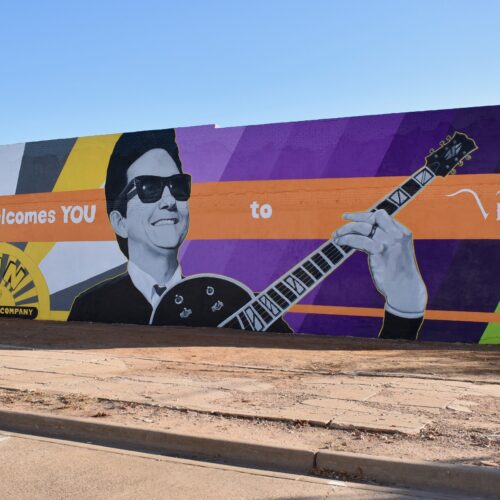 The new mural of Roy Orbison in Vernon, Texas. CREDIT: Ann Arnold-Ogden