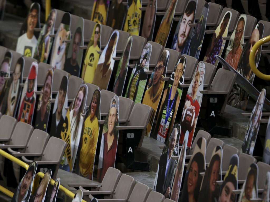 NCAA tournament - cardboard cutouts in stands