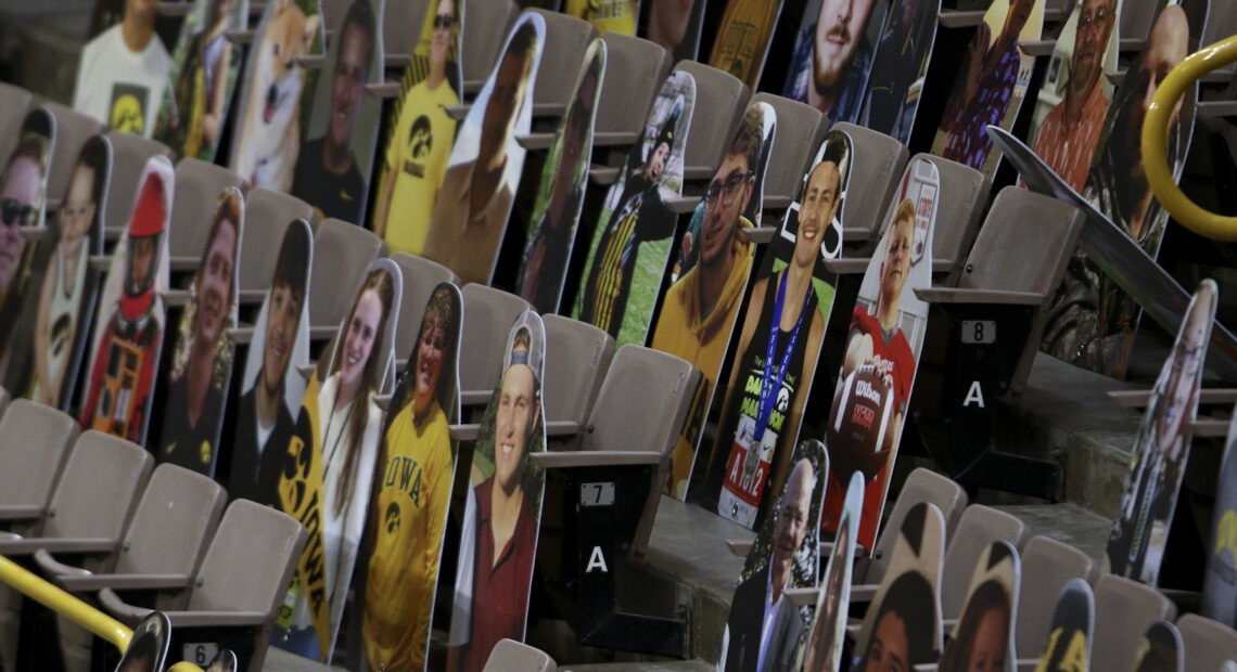 NCAA tournament - cardboard cutouts in stands