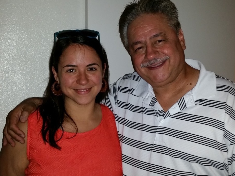 Kristin Urquiza and her father, Mark, at a family celebration in Phoenix in 2016. After her father's death on June 30, Urquiza co-founded a group for grieving family members, Marked By COVID. CREDIT: Christine Keeves