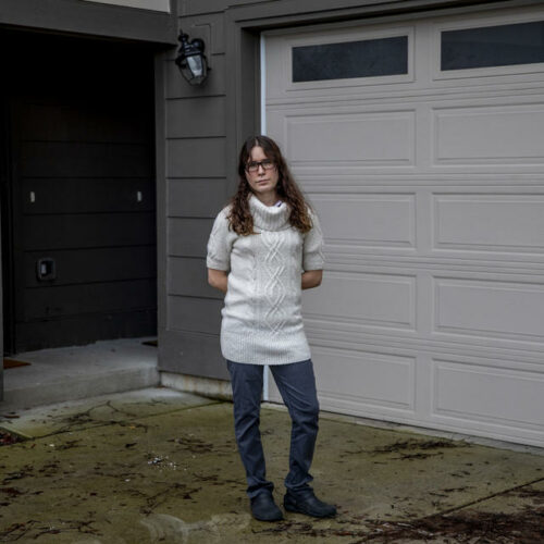 Arianna Laureano outside of her boyfriend’s Seattle home on Feb. 3, 2021. Laureano has been relying on Washington’s eviction moratorium, which is set to end on March 31. CREDIT: Dorothy Edwards/Crosscut