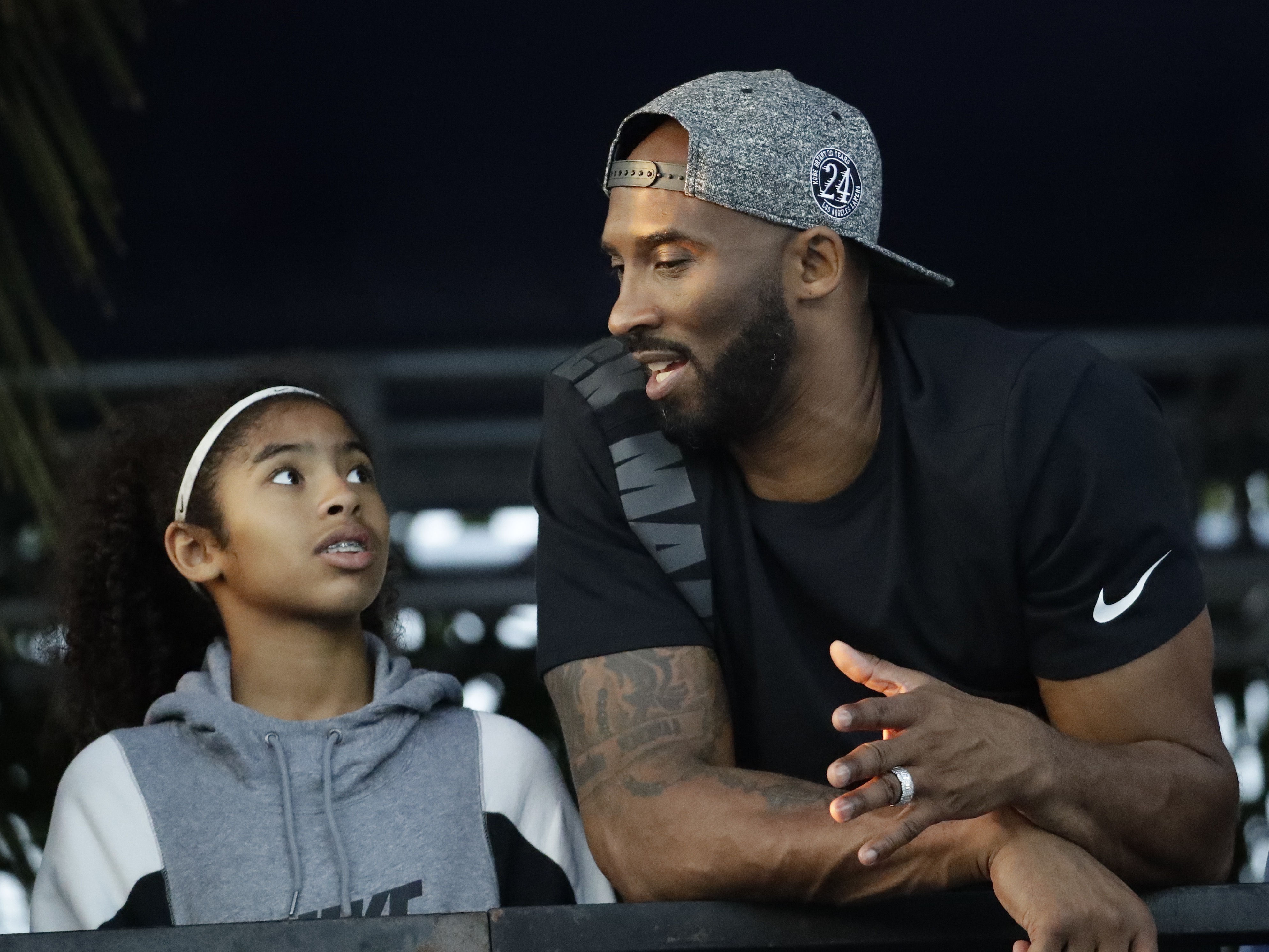 Former Los Angeles Laker Kobe Bryant and his daughter Gianna