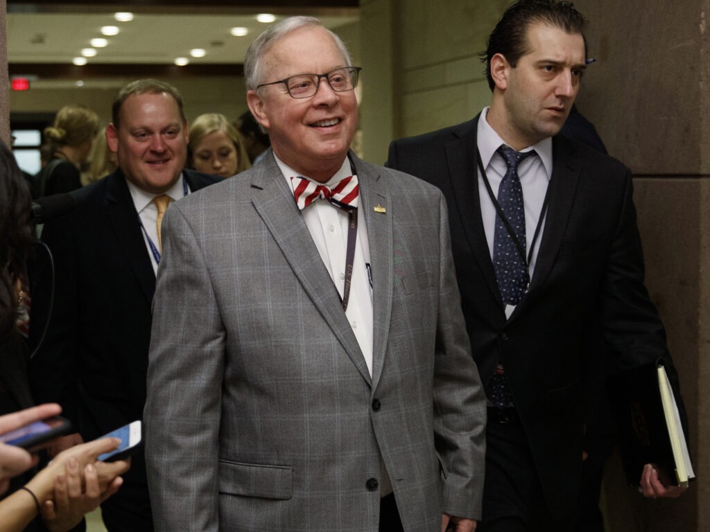 Texas Republican Rep. Ron Wright battled both cancer and COVID-19, and became the first lawmaker to die from the virus on Sunday. CREDIT: Carolyn Kaster/AP