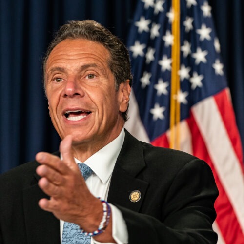 New York Gov. Andrew Cuomo, seen here in July, denies allegations that he sexually harassed former adviser Lindsey Boylan. CREDIT: Jeenah Moon/Getty Images