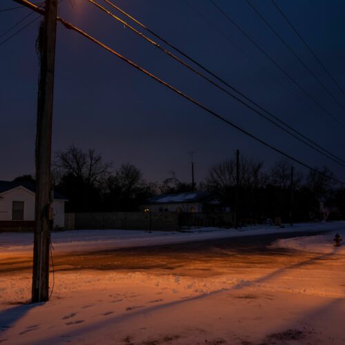 Snow covers the ground in Waco, Texas, on Feb. 17. Texas Gov. Greg Abbott has blamed renewable energy sources for the blackouts that have hit the state. In fact, they were caused by a systemwide failure across all energy sources. Matthew Busch/AFP via Getty Images