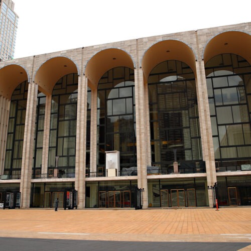 Metropolitan Opera House at Lincoln Center in New York City remains closed following restrictions imposed to slow the spread of coronavirus on Jan. 16, 2021. CREDIT: Cindy Ord/Getty Images