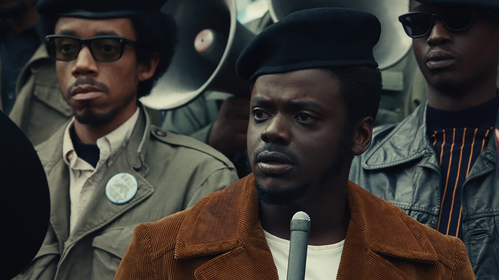 Judas and the Black Messiah tells the story of Black Panther Party leader Fred Hampton (Daniel Kaluuya), who was killed by the police in a 1969 raid. Courtesy of Warner Bros. Picture