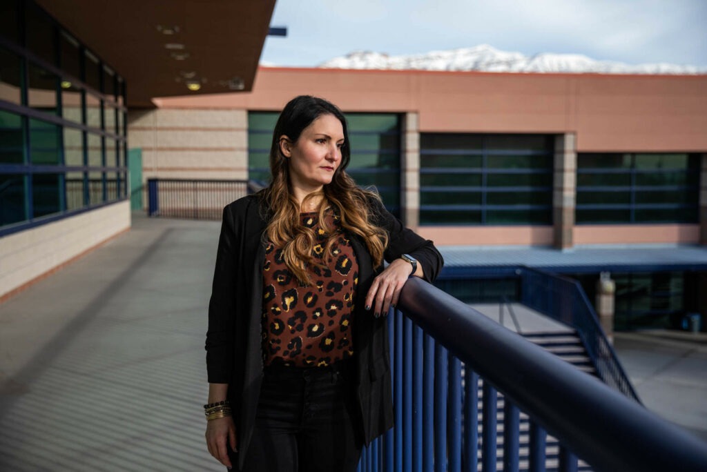 Colleen Neely is a counselor at Shadow Ridge High School in Las Vegas. Neely lost one of her favorite students to suicide last May, just two weeks before graduation. Joe Buglewicz for NPR