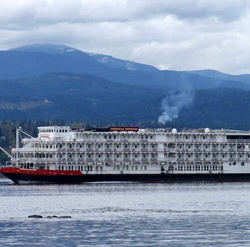 The paddlewheeler American Empress is one of several scheduled to resume Columbia River sailings in spring 2021. CREDIT: Tom Banse/N3