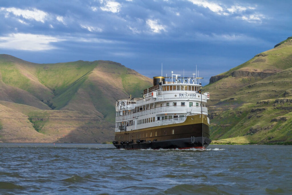 The UnCruise ship Legacy. The Seattle-based company plans to resume its cruises starting in late April.