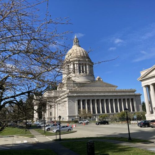 Washington state Capitol building in Olympia, March 10, 2021. CREDIT: Austin Jenkins/N3