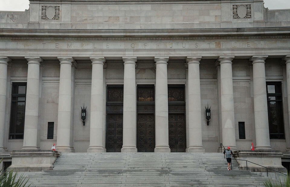 Washington State’s Supreme Court Building, also known as the Temple of Justice, photographed on Wednesday, Oct. 21, 2020, in Olympia, Wash. CREDIT: Jovelle Tamayo for Crosscut