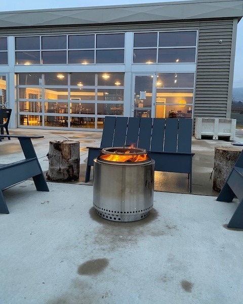 Patrons enjoy new fire pits outside Fidelitas winery on Red Mountain in southeast Washington.