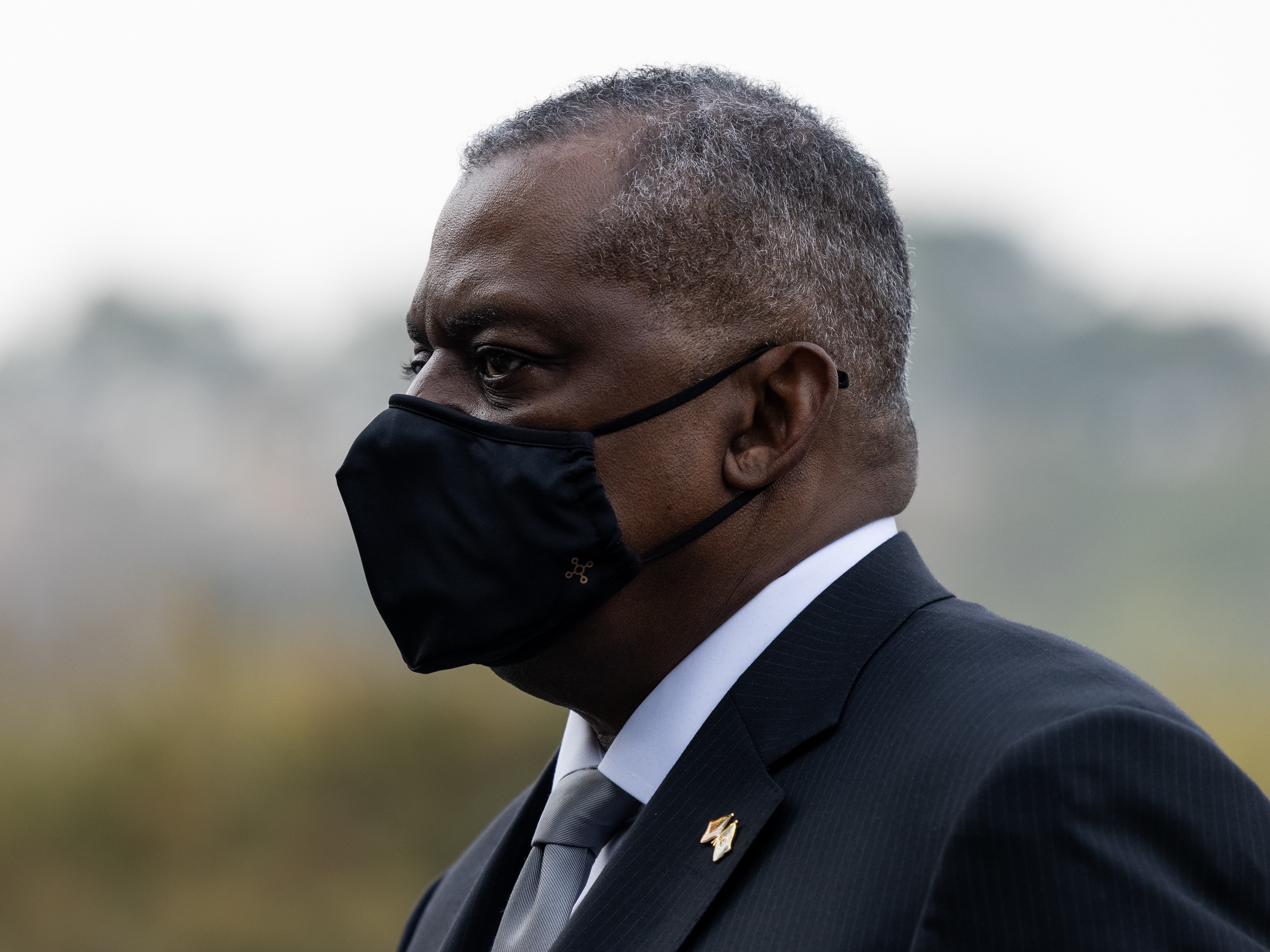 Lloyd Austin, U.S. secretary of defense, visits the National Cemetery in Seoul, South Korea, on Thursday. On his Asia tour, the defense chief made an unannounced visit to Afghanistan. CREDIT: SeongJoon Cho/Bloomberg via Getty Images