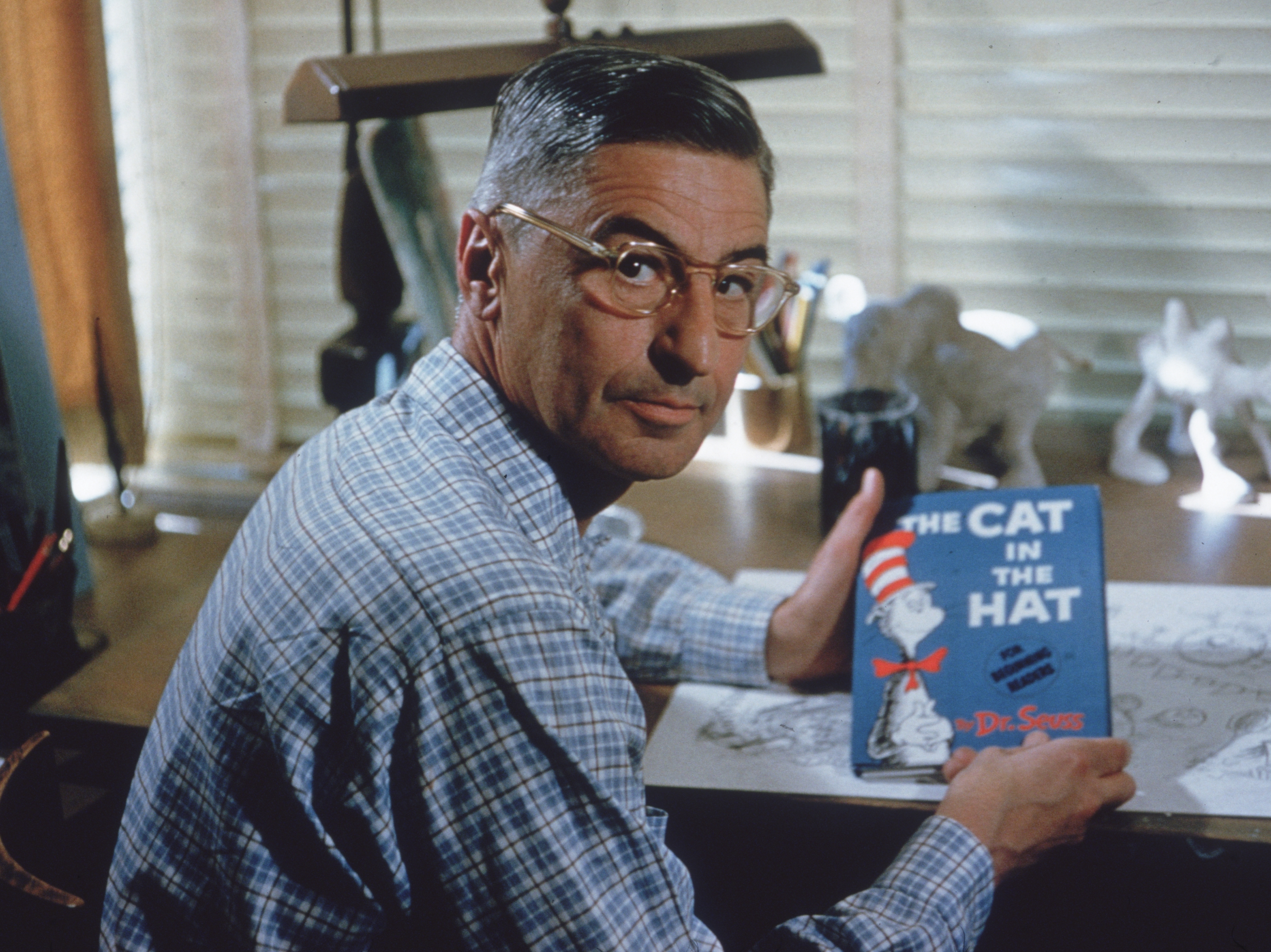 Dr. Seuss is seen here in his La Jolla, Calif., home in 1957. Gene Lester/Getty Images