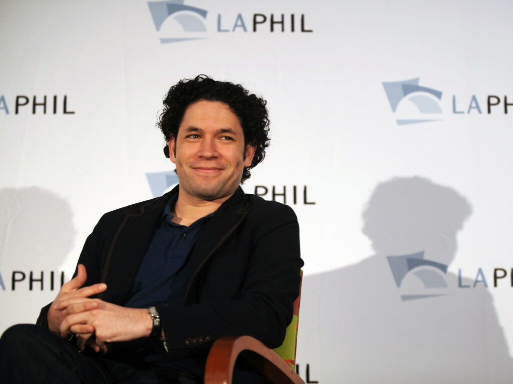 Gustavo Dudamel during a press conferece on Sept. 30, 2009 in LA, around the time he was named the music director of the LA Philharmonic. Gabriel Bouys/AFP via Getty Images