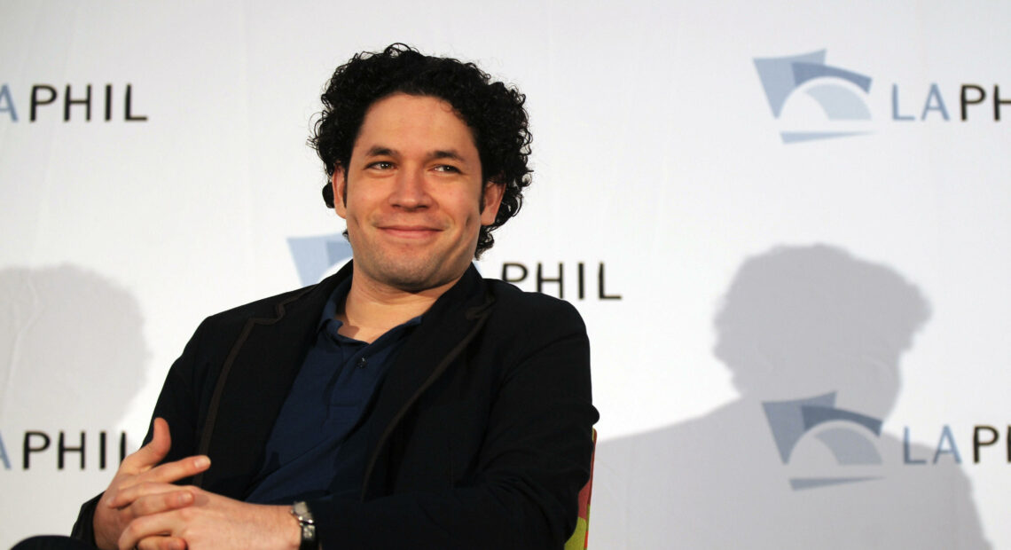 Gustavo Dudamel during a press conferece on Sept. 30, 2009 in LA, around the time he was named the music director of the LA Philharmonic. Gabriel Bouys/AFP via Getty Images