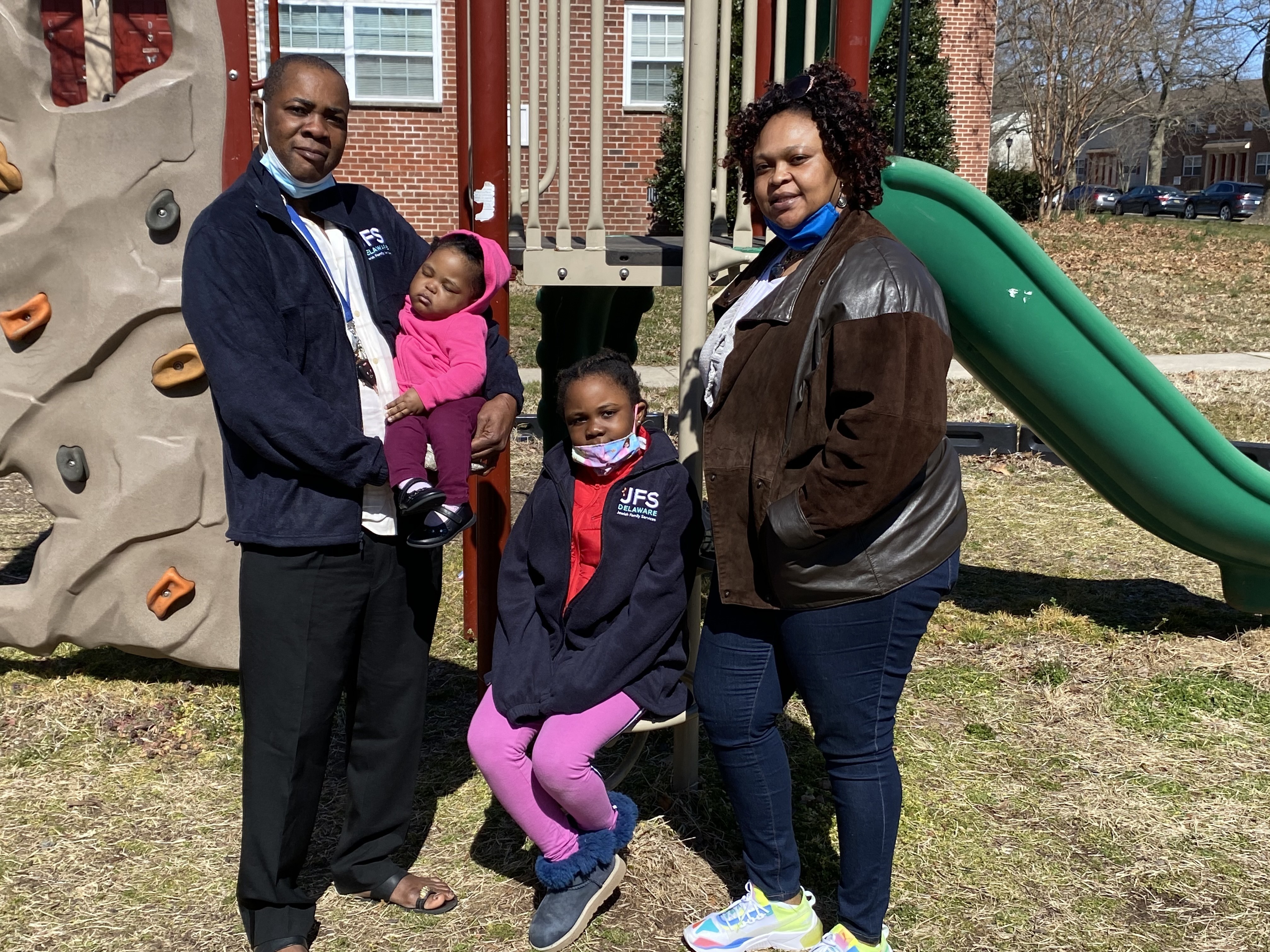 The Mulema family fled the Central African Republic, spent years in a refugee camp, and were eventually resettled in Newark, Del., by Jewish Family Services. CREDIT: Tom Gjelten/NPR