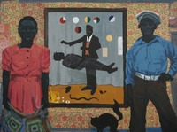 James E. Ransome, Who should own Black Art, acrylics and collage on canvas CREDIT: James E. Ransome