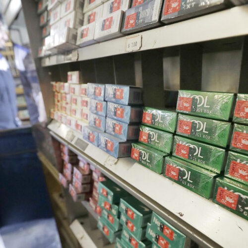 FILE - This May 17, 2018 file photo shows packs of menthol cigarettes and other tobacco products at a store in San Francisco. U.S. health regulators will announce a new effort Thursday, April 29, 2021, to ban menthol cigarettes, according to an Biden administration official.