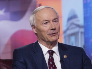 Arkansas Gov. Asa Hutchinson, pictured in 2019, on Monday said the bill banning gender-affirming medical care for transgender youth would set "new standards of legislative interference with physicians and parents as they deal with some of the most complex and sensitive matters involving young people." Victor J. Blue/Bloomberg via Getty Images