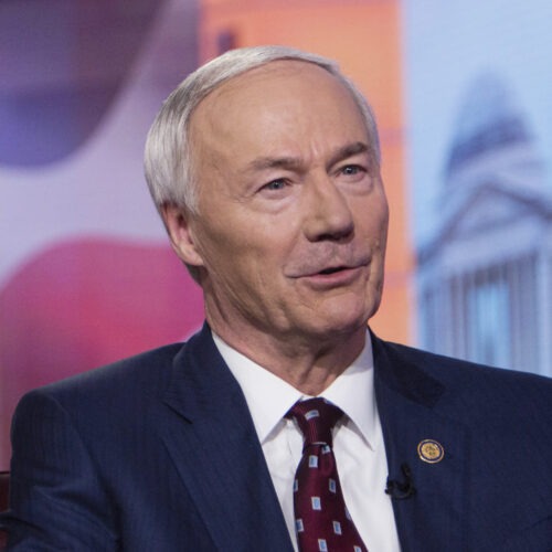 Arkansas Gov. Asa Hutchinson, pictured in 2019, on Monday said the bill banning gender-affirming medical care for transgender youth would set "new standards of legislative interference with physicians and parents as they deal with some of the most complex and sensitive matters involving young people." Victor J. Blue/Bloomberg via Getty Images