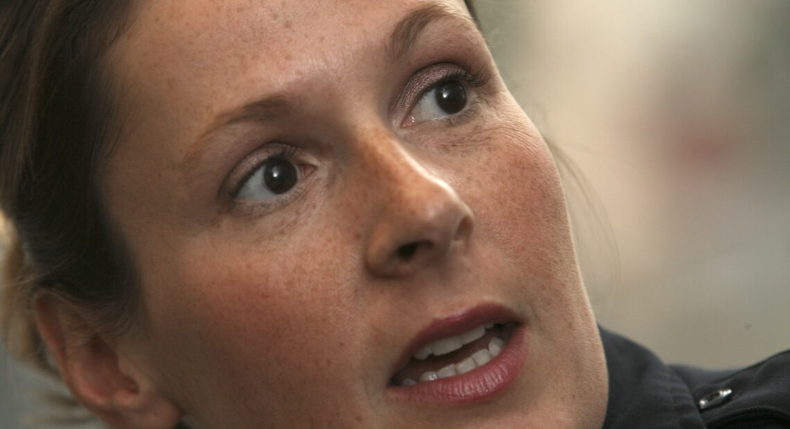 Kim Potter, pictured in 2007, shot Daunte Wright, a 20-year-old Black man, during a traffic stop Sunday. She resigned from the Brooklyn Center, Minn., police on Tuesday after 26 years on the force. CREDIT: Bruce Bisping/Minneapolis Star Tribune via Getty Images