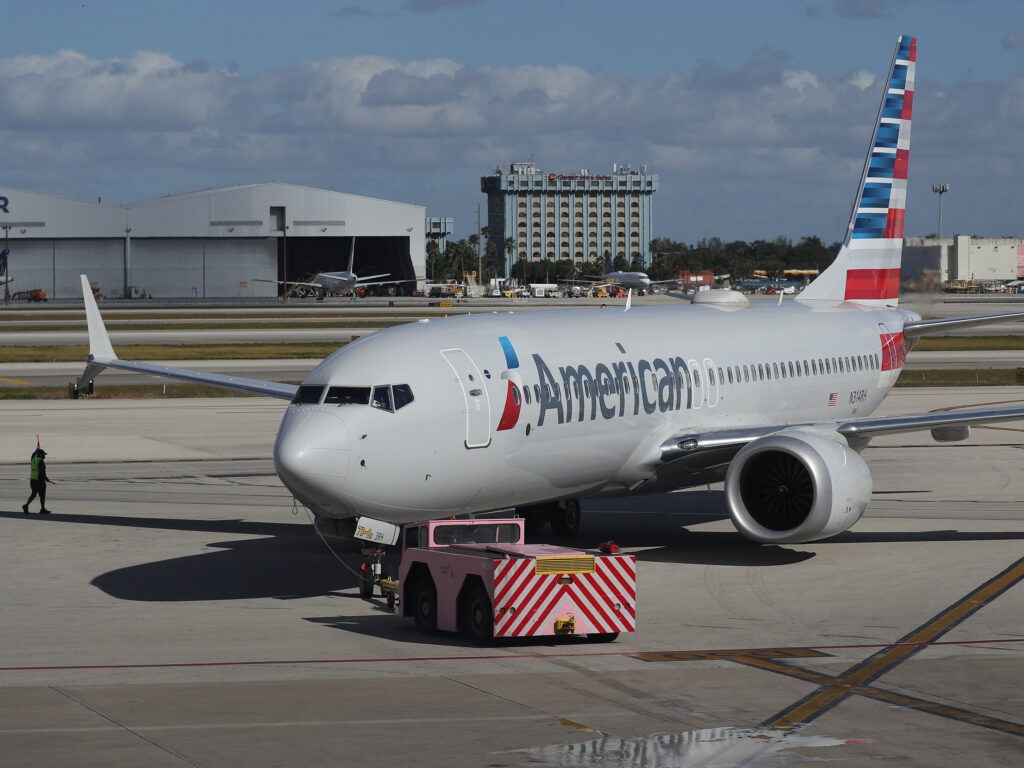 American Airline Boeing 737 Max jet